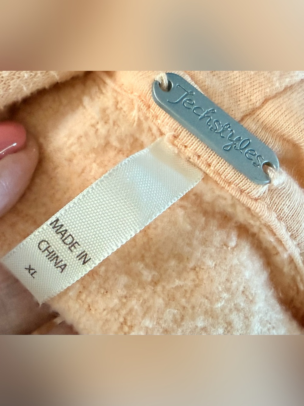 VALENTINES Peach Graphic Hooded Sweatshirt - Picture 3 of 3